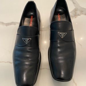 Mens Prada loafers.  Black. Euro size 8.5. Made In Italy